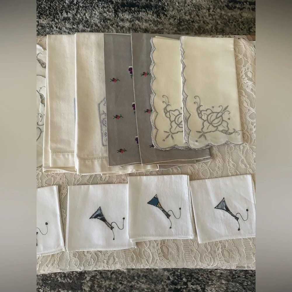 Vintage Napkin Bundle Mismatched lot of 12